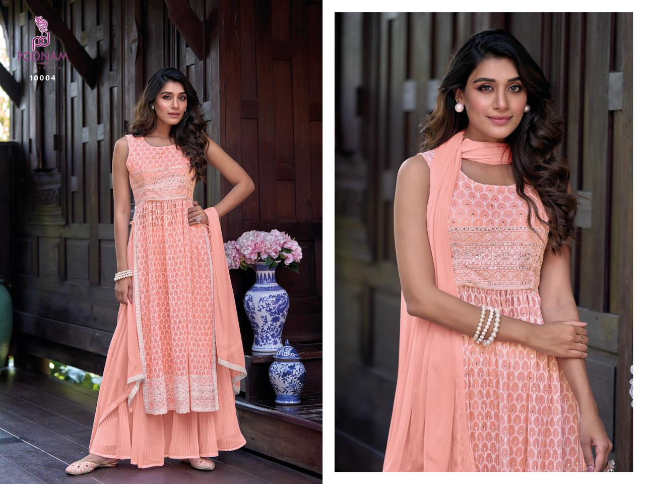 Hurab By Poonam 10001-10004 Georgette Readymade Catalog